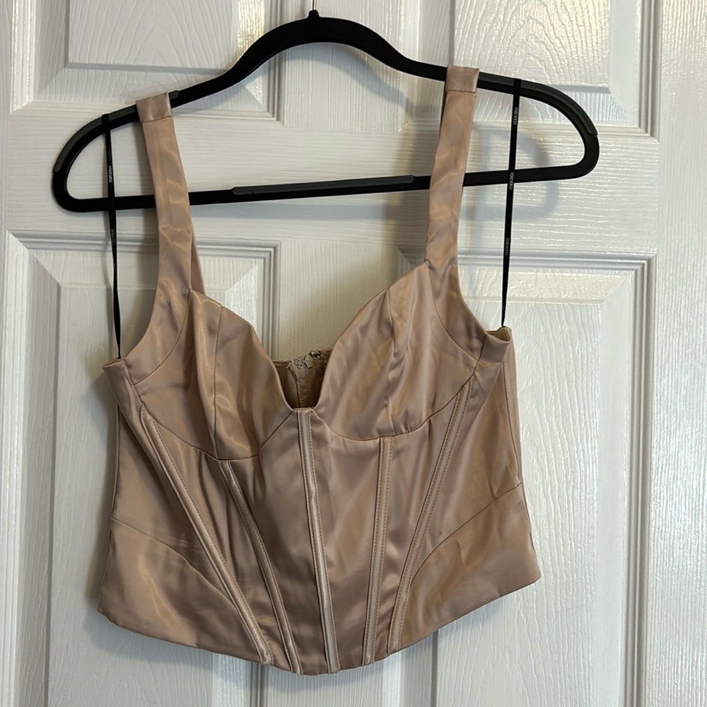 Forever 21 corset crop top back zipper